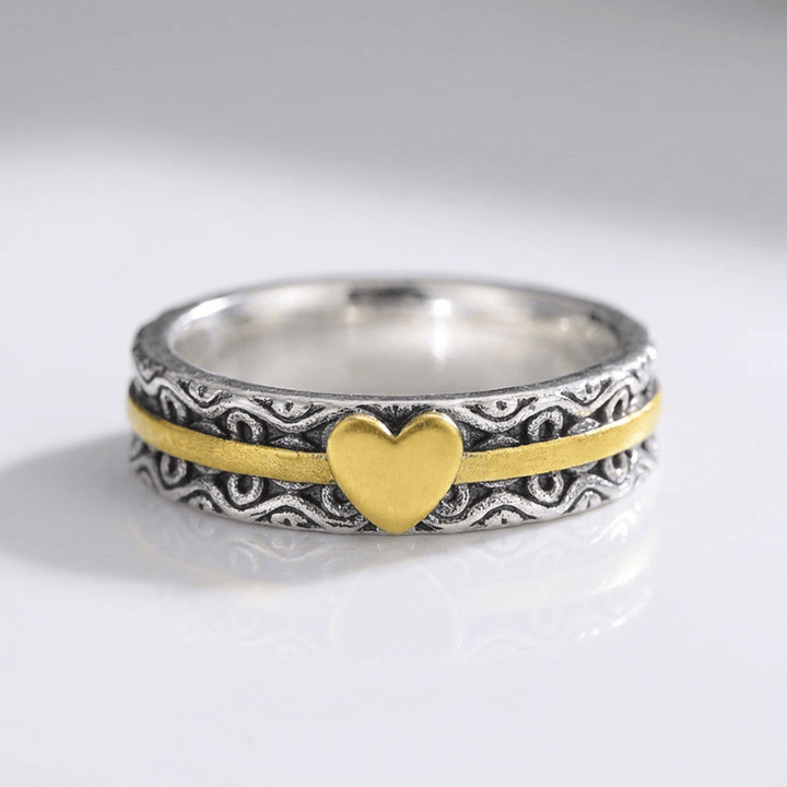 HANDMADE GOLD HEART BAND RING