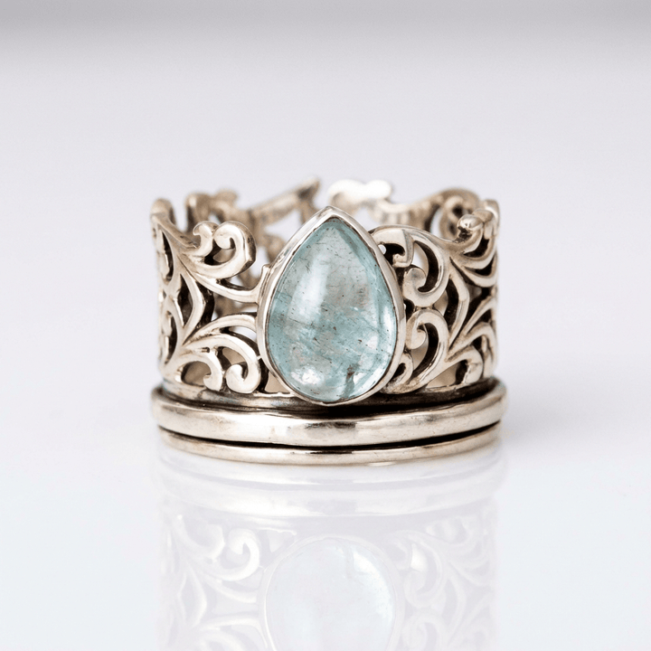 SILVER LABRADORITE VINTAGE RING