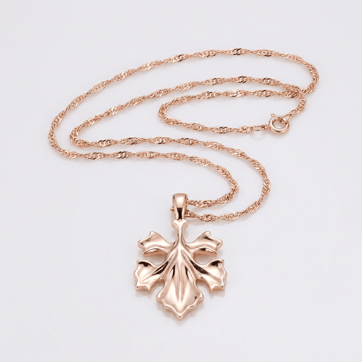 ROSE GOLD LEAF ZIRCONIA NECKLACE