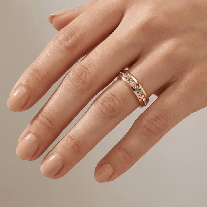 COLORFUL CRYSTAL ETERNITY BAND RING