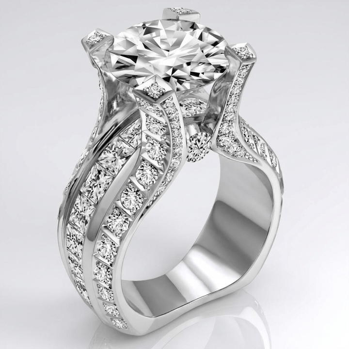 SILVER DIAMOND GLAMOUR RING