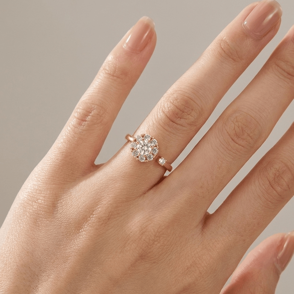 DIAMOND CLUSTER RING - (ADJUSTABLE)