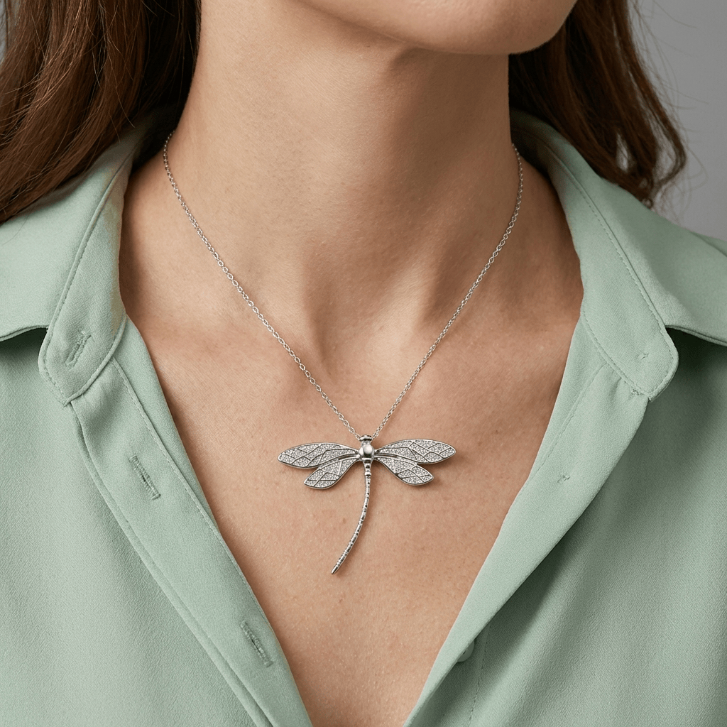 DRAGONFLY VINTAGE SILVER NECKLACE