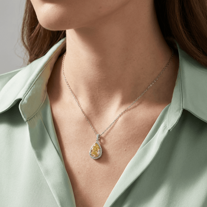 YELLOW PEAR DIAMOND NECKLACE
