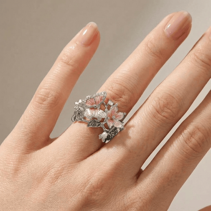 SILVER BUTTERFLY DREAMER RING - (ADJUSTABLE)
