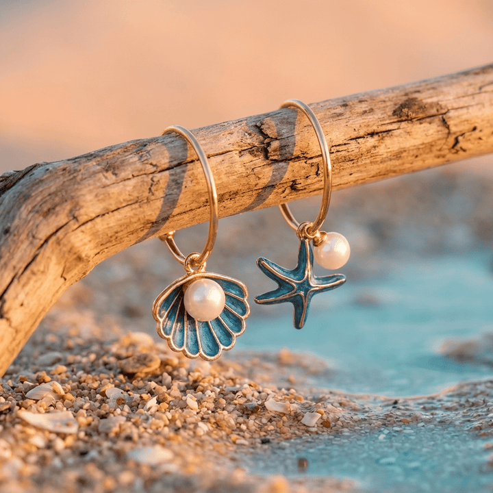 SHELL &amp; STAR EARRINGS