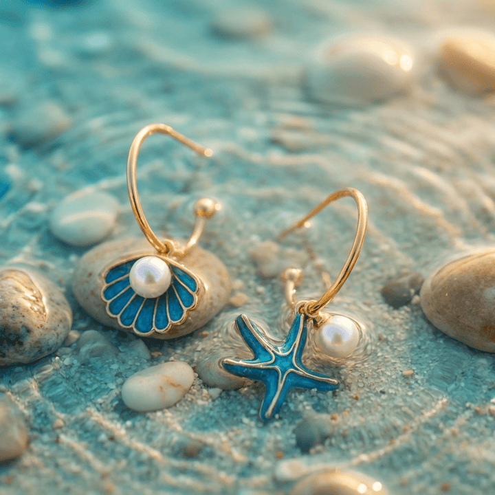 SHELL &amp; STAR EARRINGS