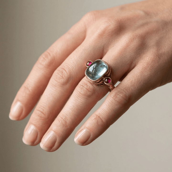 AQUA &amp; RUBY RING