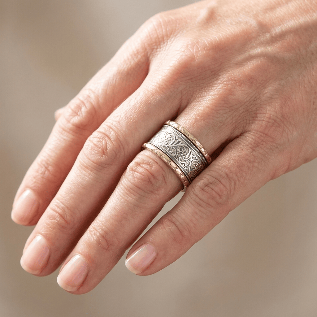 RETRO ORNATE BAND RING