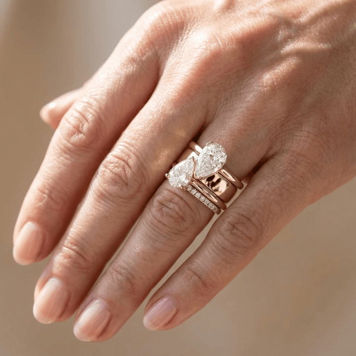 DOUBLE PEAR ZIRCONIA RING