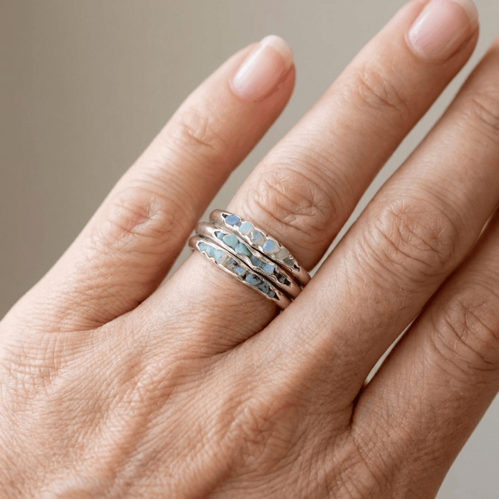 VINTAGE OPAL STACK RING