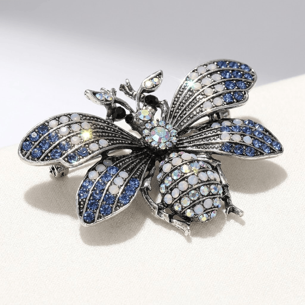ROYAL BLUE BEE BROOCH