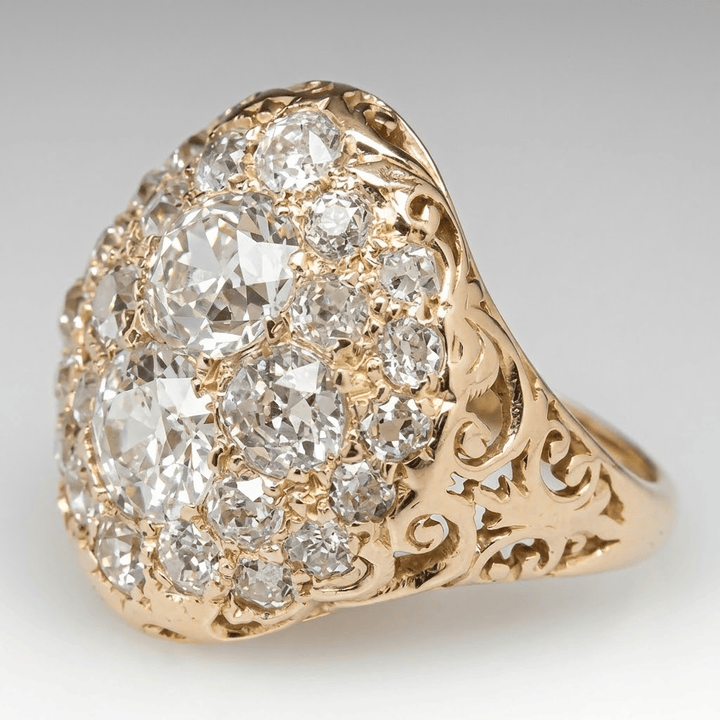 VINTAGE CLUSTER ZIRCONIA RING