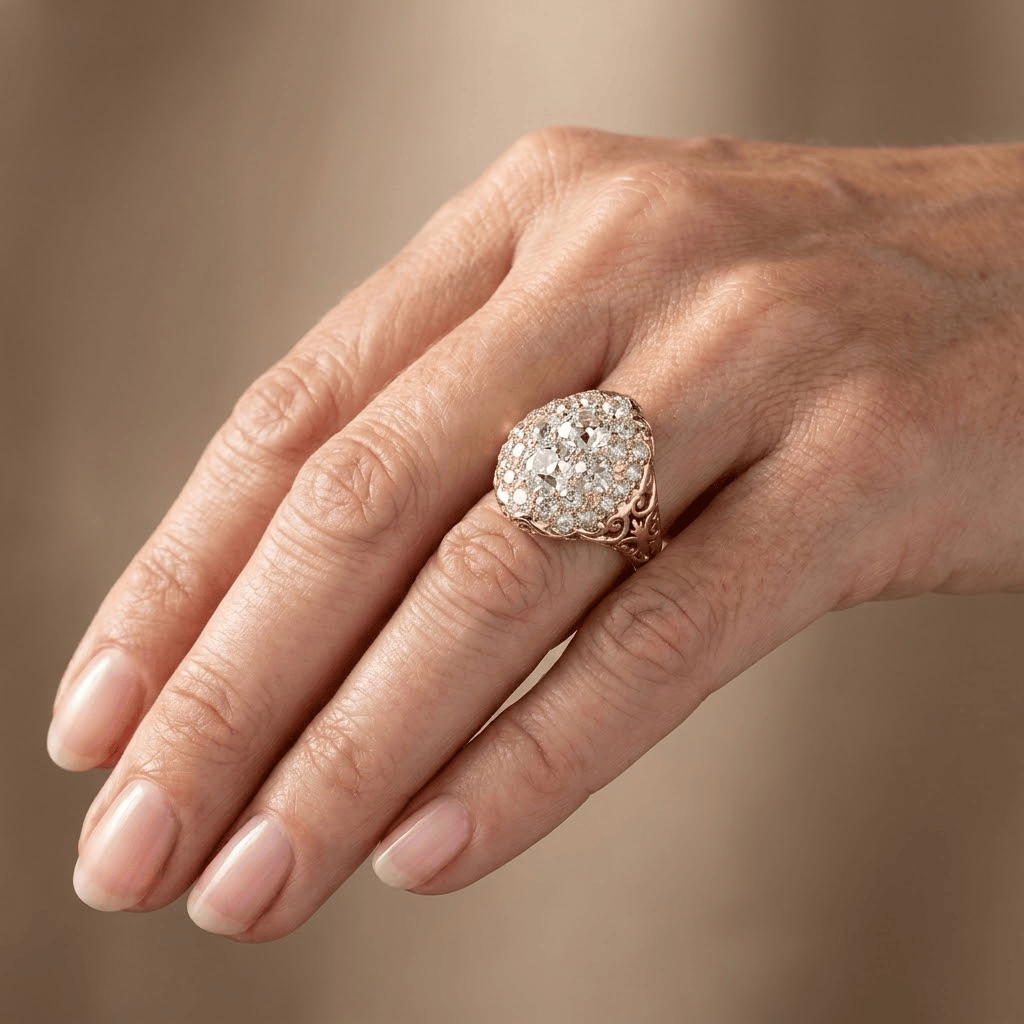 VINTAGE CLUSTER ZIRCONIA RING
