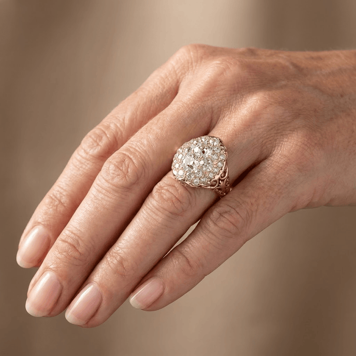 VINTAGE CLUSTER ZIRCONIA RING