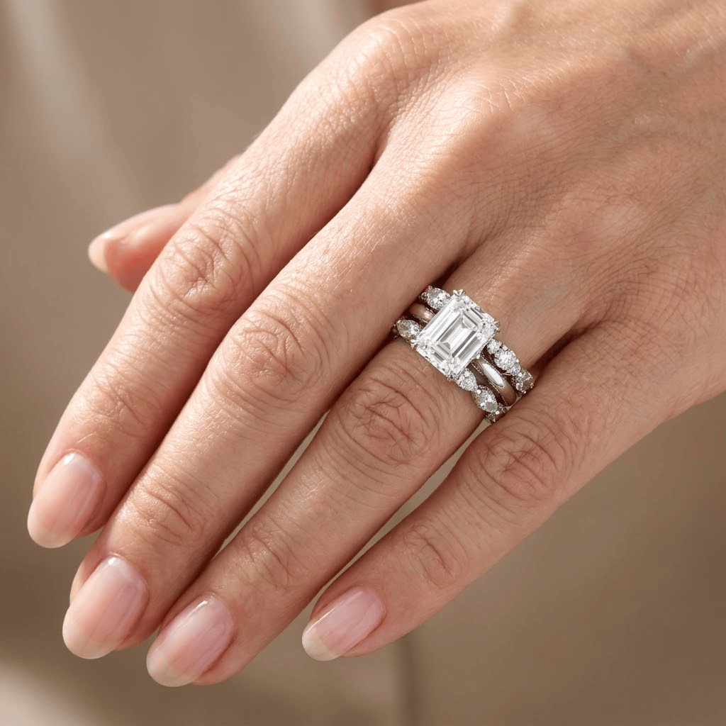 EMERALD CUT ZIRCONIA RING