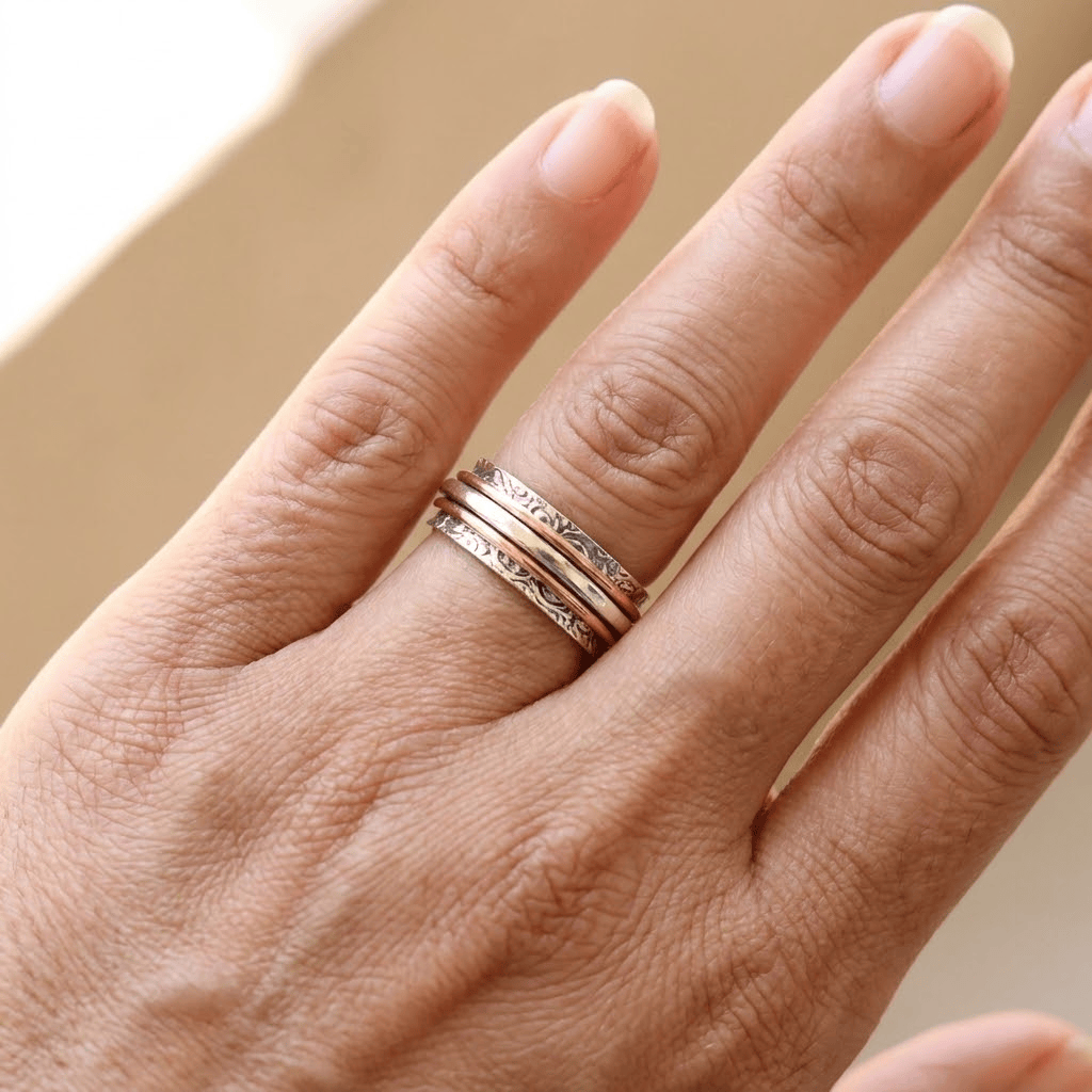 STACKED BAND ZIRCONIA RING
