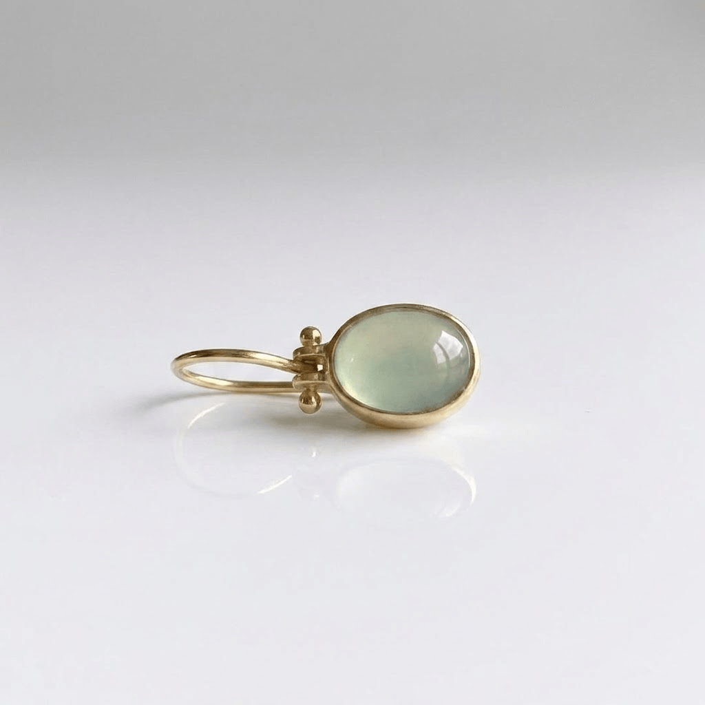 GREEN DROP GOLD EARRINGS