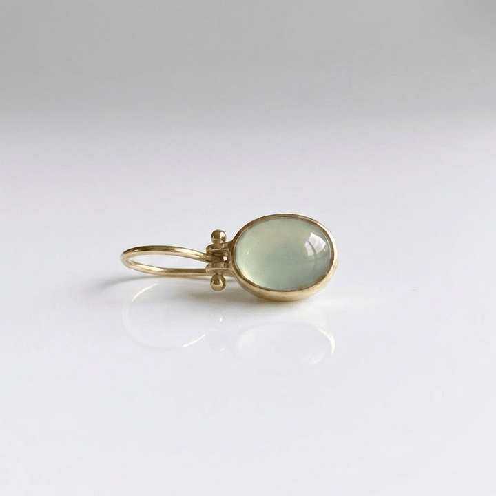 GREEN DROP GOLD EARRINGS