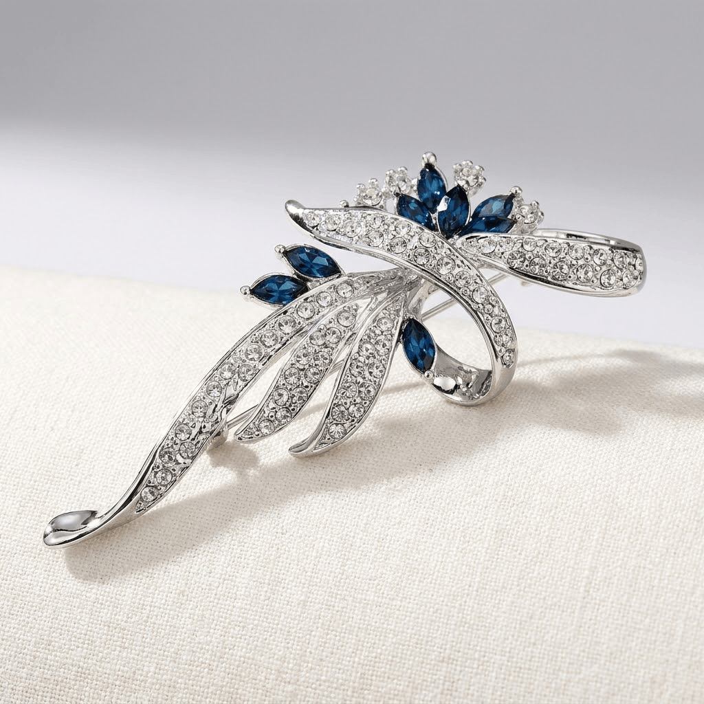 SAPPHIRE SWIRL BROOCH