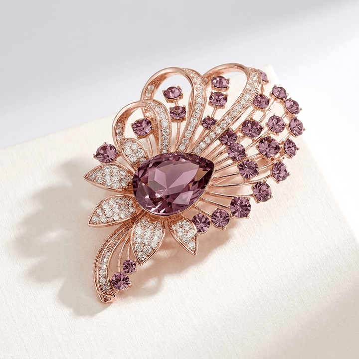 ROSE BLOOM CRYSTAL BROOCH