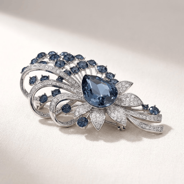 ROSE BLOOM CRYSTAL BROOCH