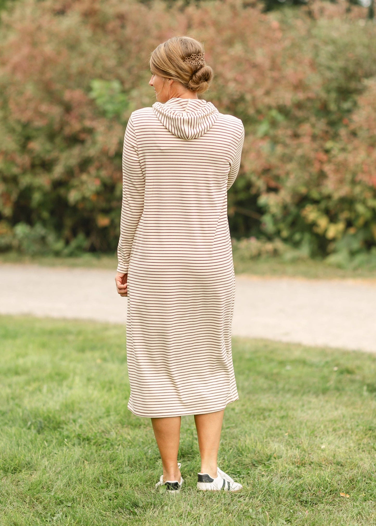 Cayla Quarter Zip Striped Maxi Dress | Nursing Friendly