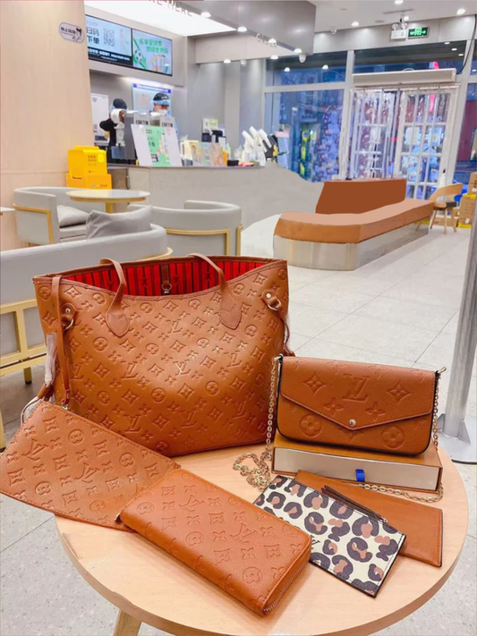 3PCS-Brwon Bag Set