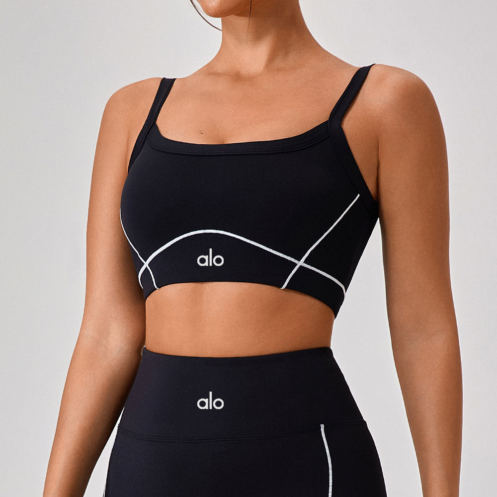 A-Spaghetti Strap Contrast Color Suit