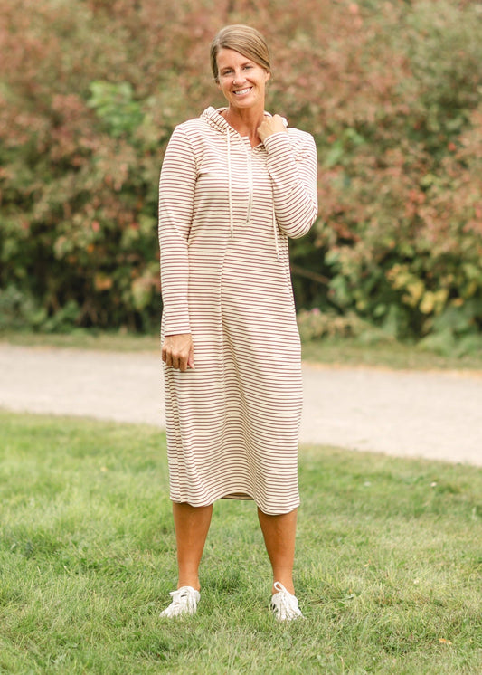 Cayla Quarter Zip Striped Maxi Dress | Nursing Friendly