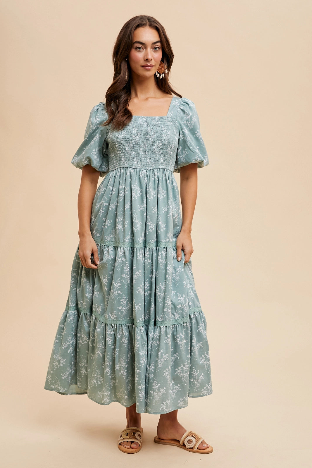 Cotton Floral Smocked Maxi *PRE-ORDER*