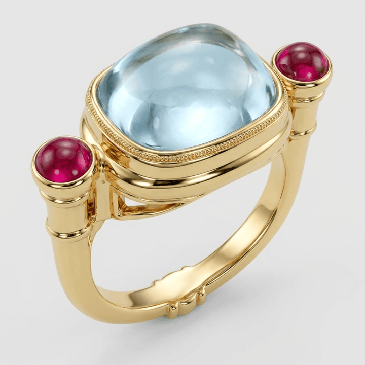 AQUA &amp; RUBY RING