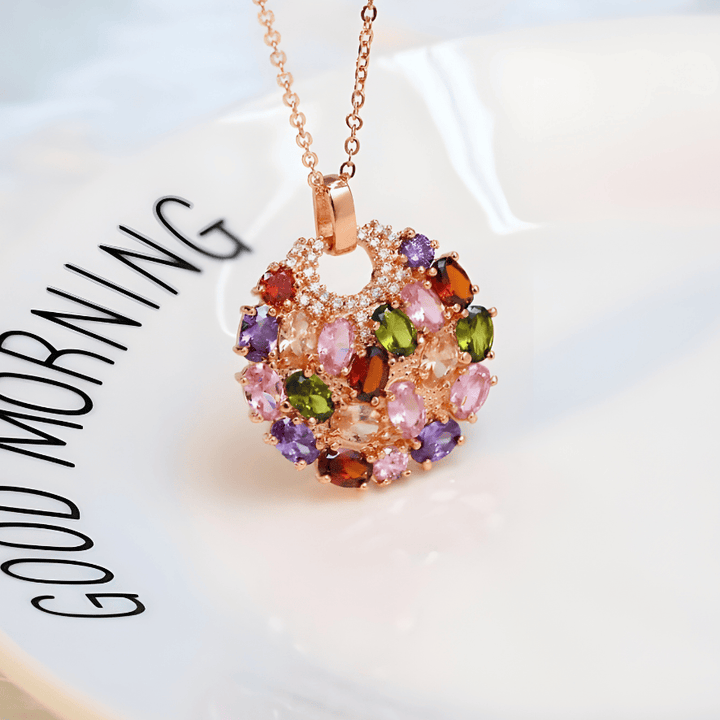 MULTI GEMSTONE CHARM NECKLACE