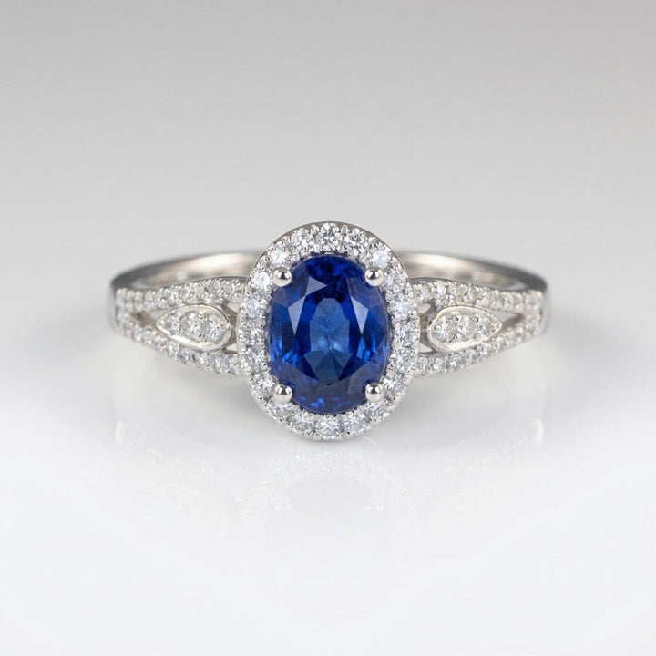 SAPPHIRE HALO VINTAGE RING