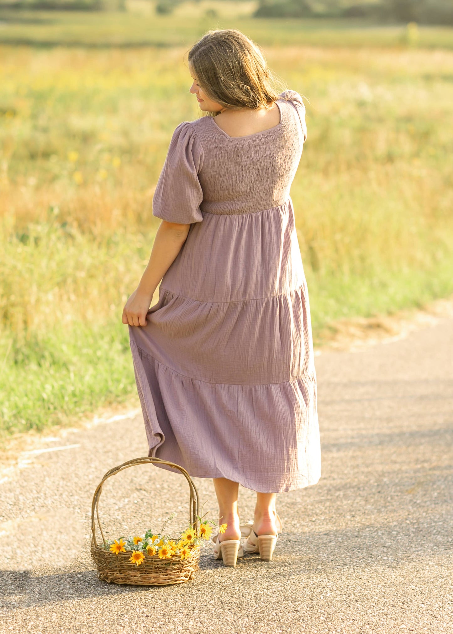 Kayleen Cotton Gauze Smocked Bodice Tiered Maxi Dress | Nursing Friendly