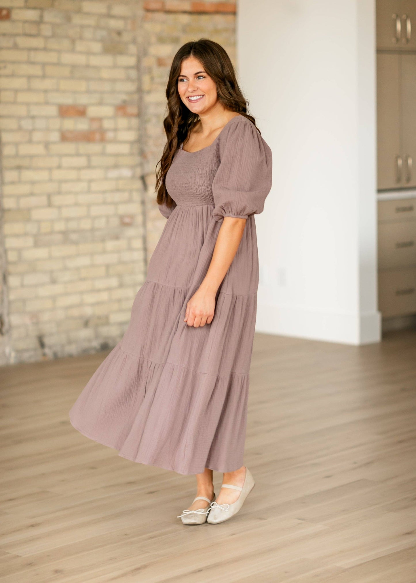 Kayleen Cotton Gauze Smocked Bodice Tiered Maxi Dress | Nursing Friendly