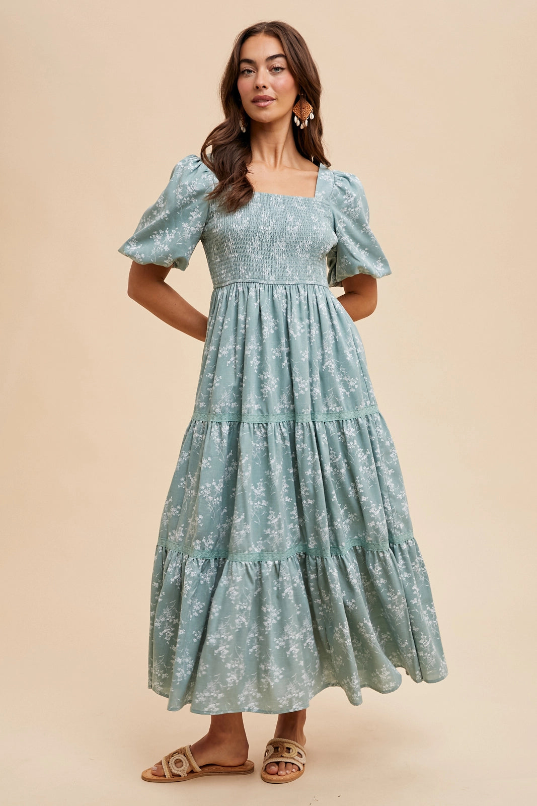 Cotton Floral Smocked Maxi *PRE-ORDER*