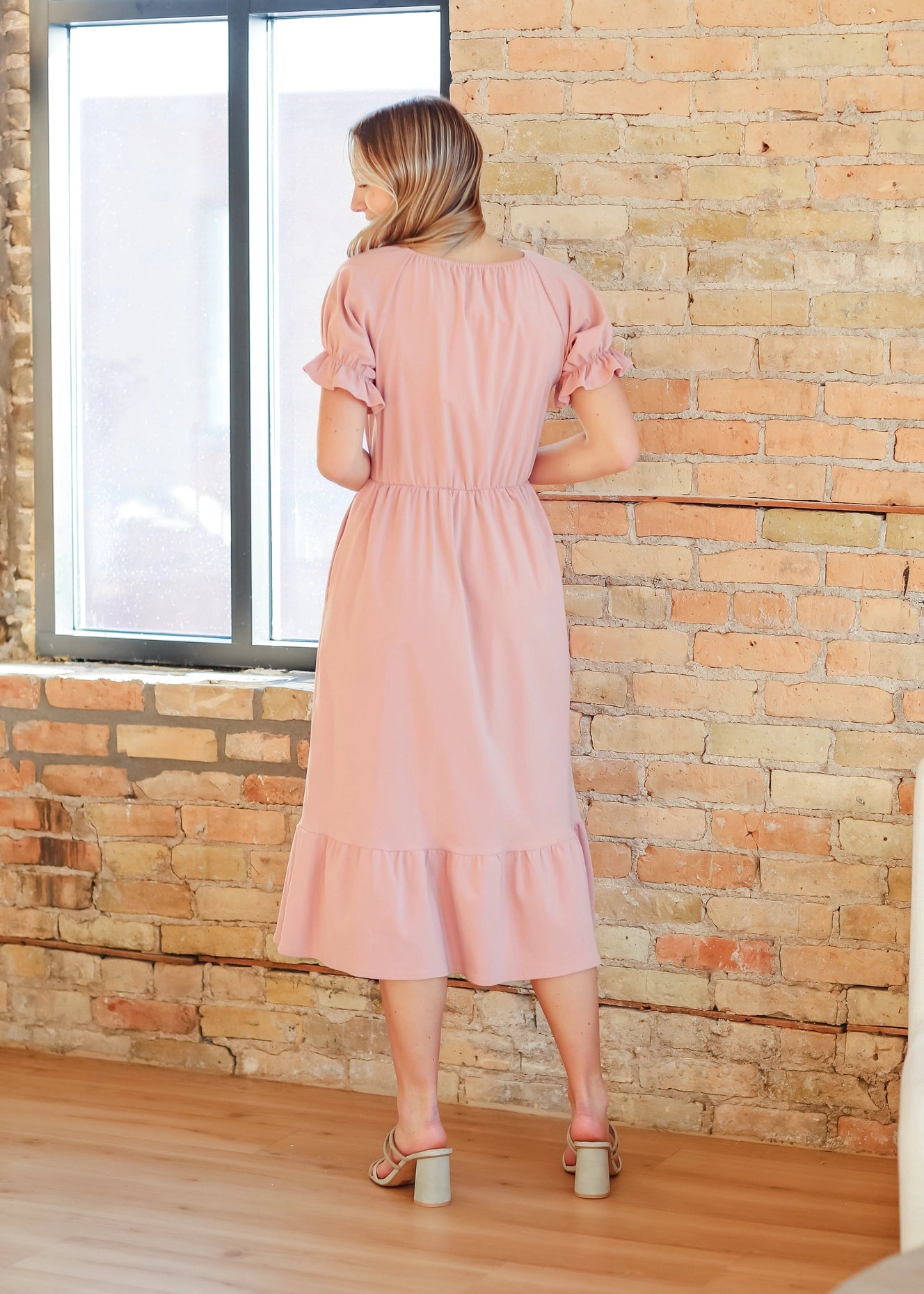 Amy Puff Sleeve Midi Dress | *PRE-ORDER*| Nursing Friendly