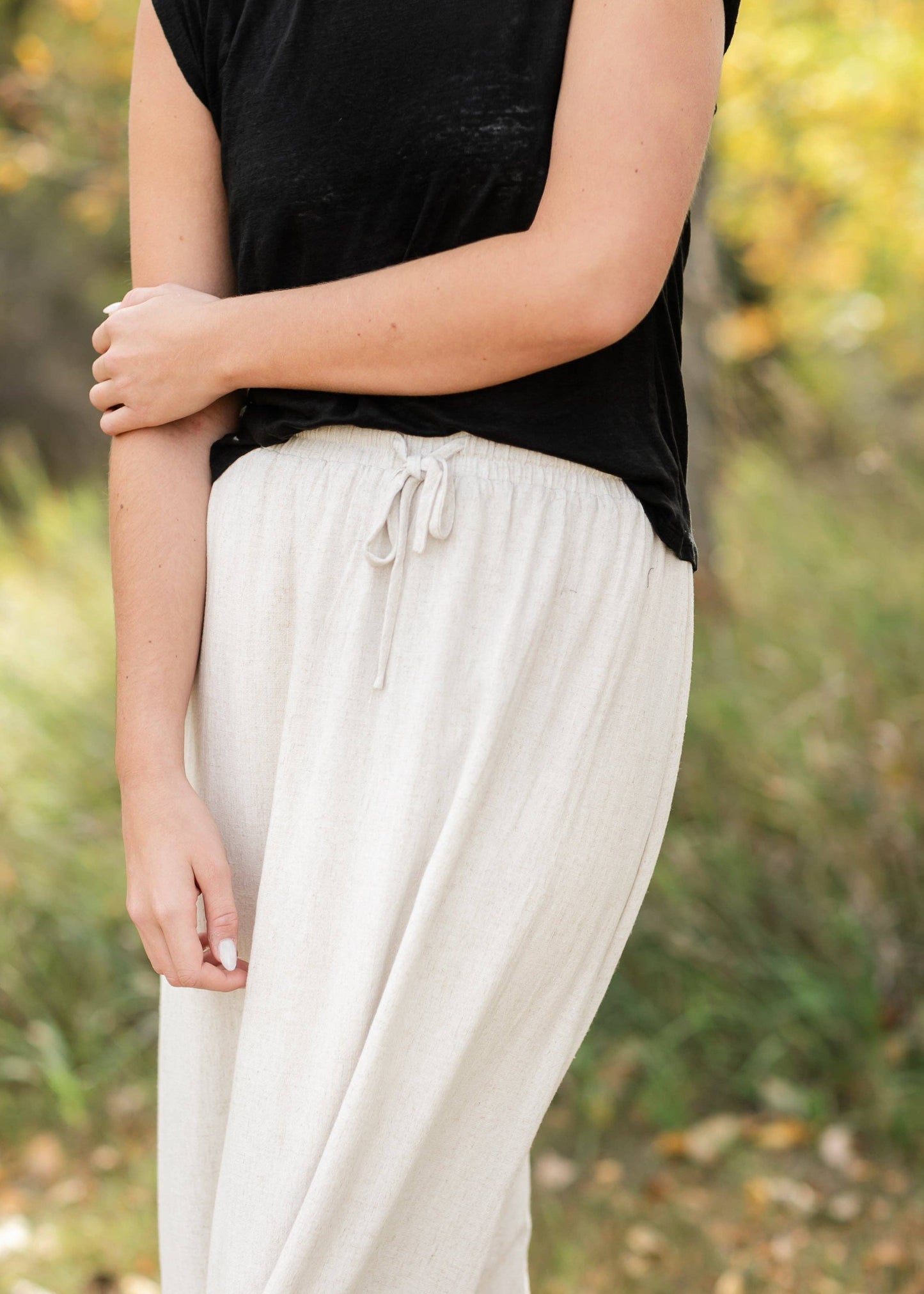 Essential Linen Elastic Waist Maxi Skirt