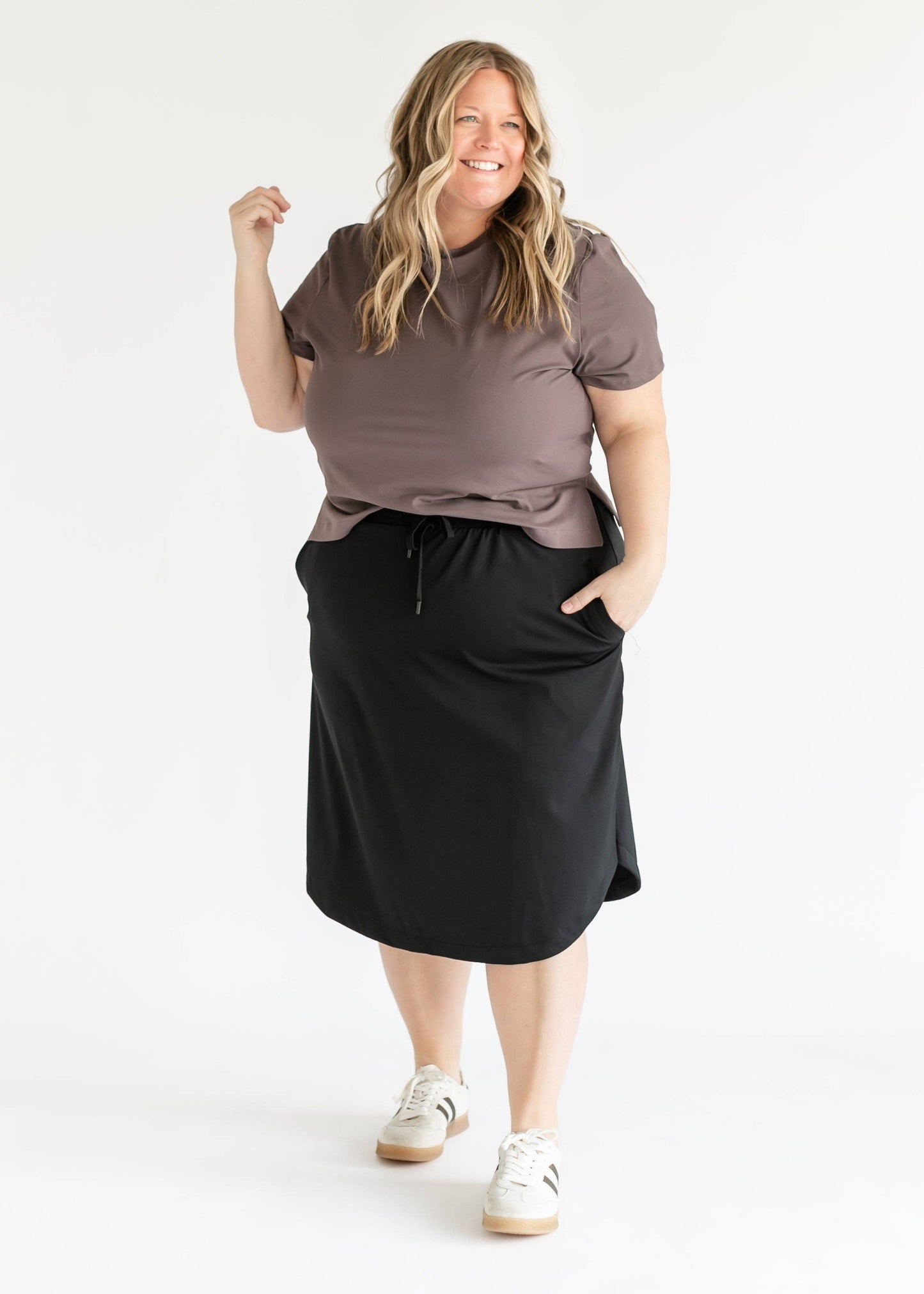 Kenedi Sport Athletic Midi Skirt with Built in Shorts