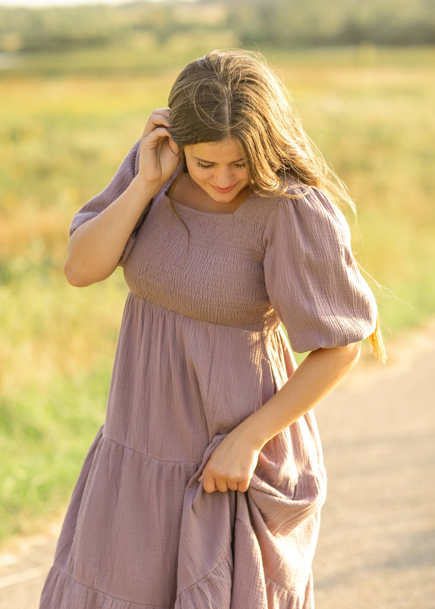 Kayleen Cotton Gauze Smocked Bodice Tiered Maxi Dress | Nursing Friendly