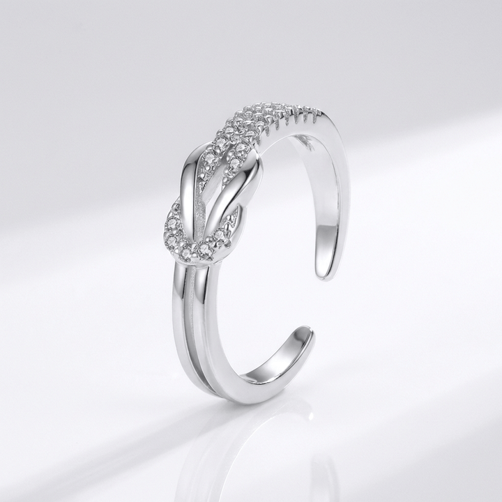 SILVER ZIRCONIA WRAP RING - (ADJUSTABLE)