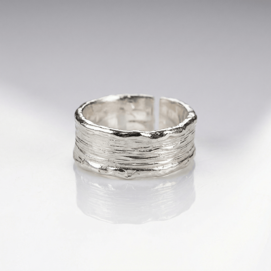 HANDMADE GOLD SILVER TWO TONE RING - (ADJUSTABLE)