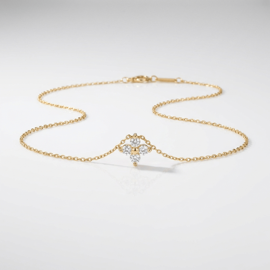 FLOWER ZIRCONIA PENDANT NECKLACE