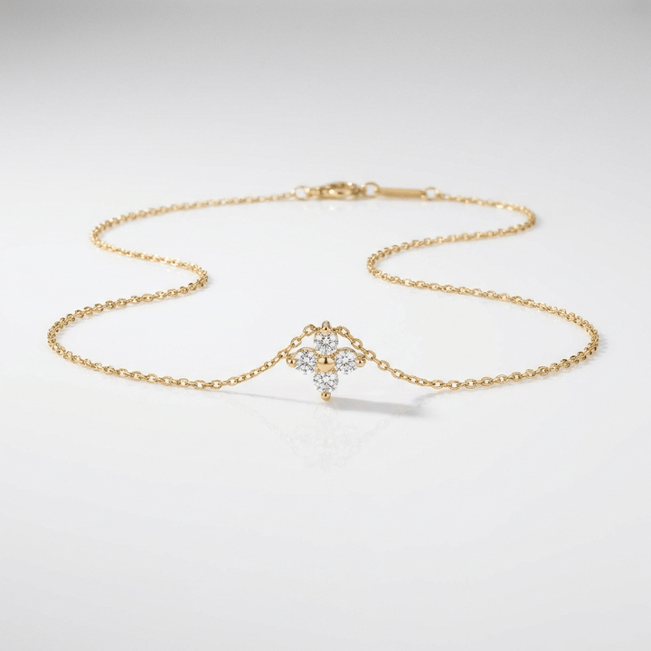FLOWER ZIRCONIA PENDANT NECKLACE