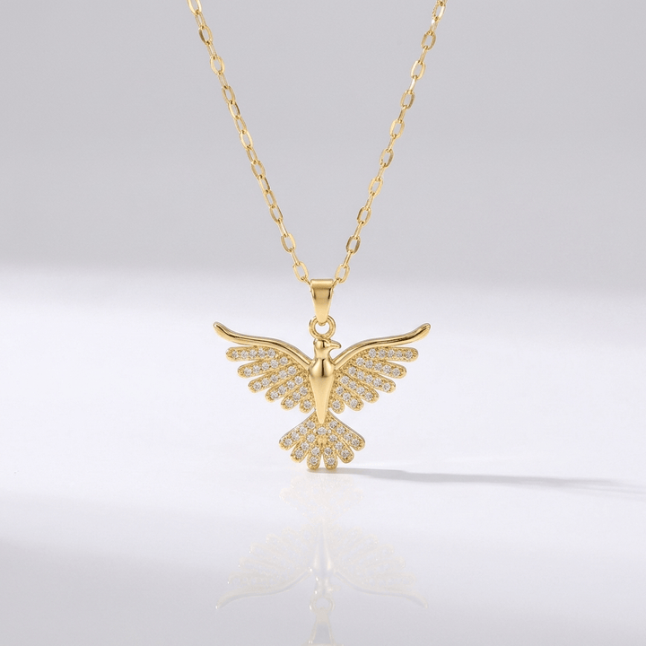 GOLD ZIRCONIA ANGEL WING NECKLACE