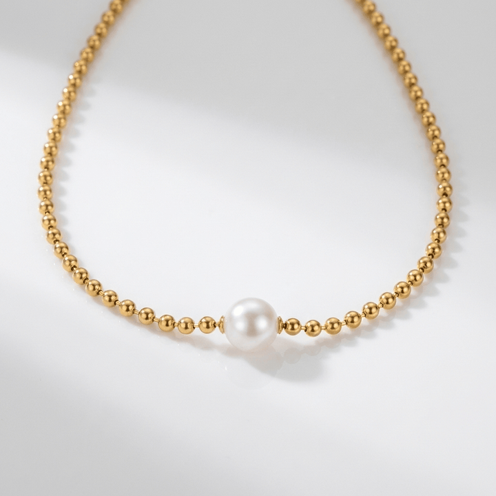 GOLD PEARL BEADED NECKLACE