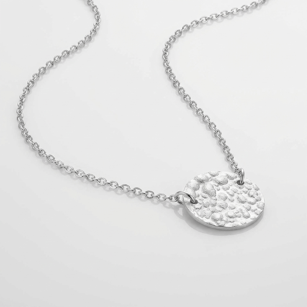 GOLD HAMMERED DISC NECKLACE