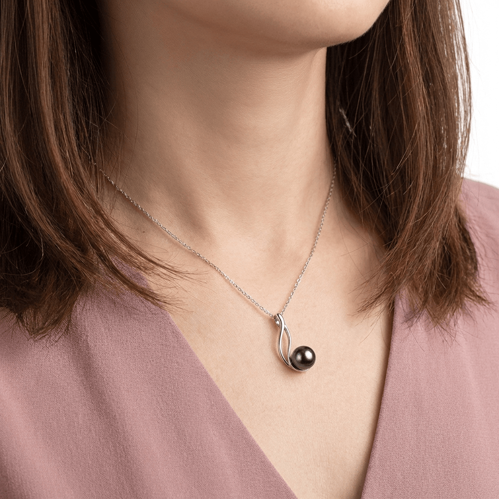 BLACK PEARL PENDANT NECKLACE