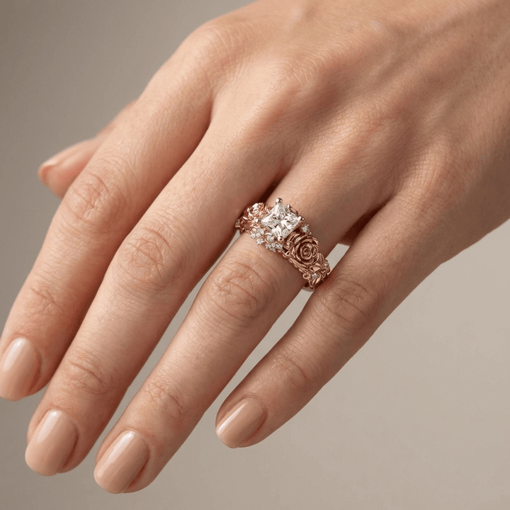ROSE &amp; ZIRCON VINTAGE RING
